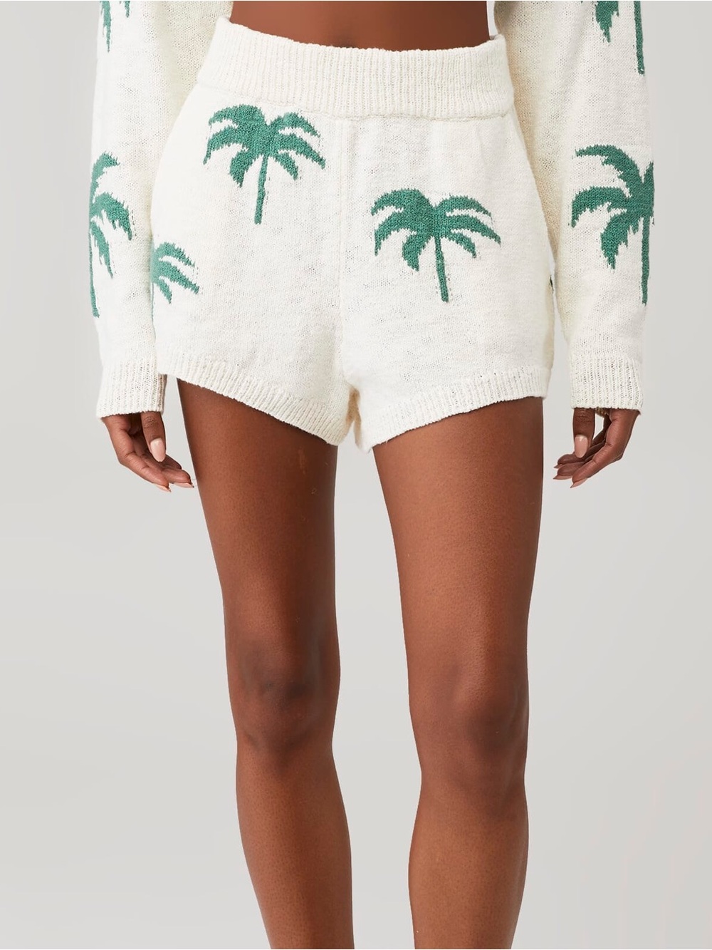 Show Me Your Mumu Boardwalk Knit Palm Tree tropical cozy Shorts Small